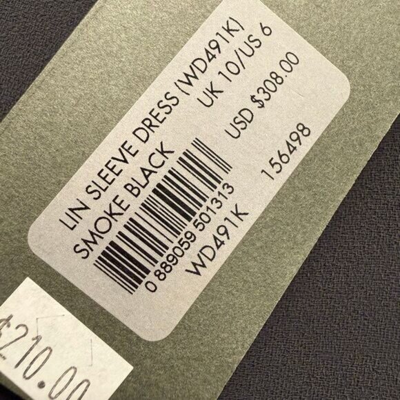 NWT Allsaints Lin Sleeve Dress Size 6 in Smoke Black - Picture 5 of 7